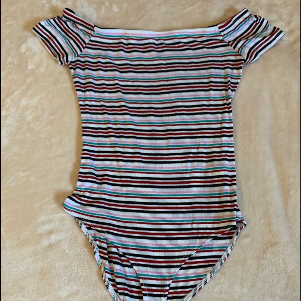 Striped body suit